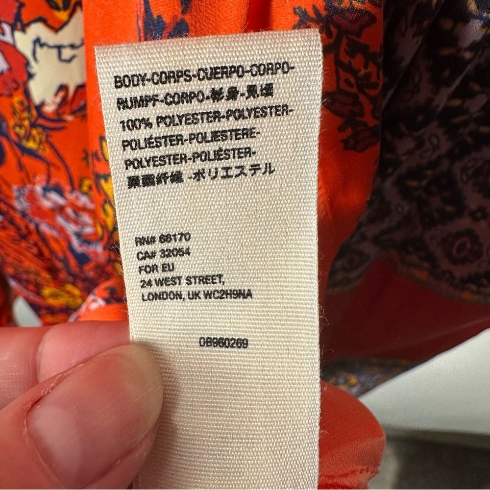 Free People Positano Print Blouse NWT Size XS Cherry Combo Boho Spring Chic - Picture 9 of 15